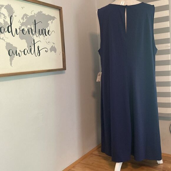 Old Navy Dark Blue Sleeveless Lace Front Midi Dress Size Maternity XXL NEW - Picture 5 of 11